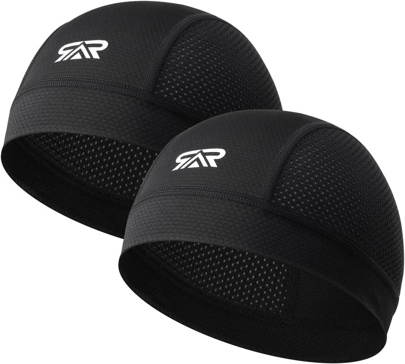 SUNMECI 2 Pcs Cooling Breathable Mesh Skull Cap for Men Women Lightweight Quick Dry Cycling Moto Helmet Hard Hat Liner - Image 1